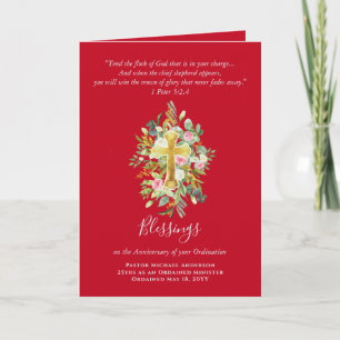 Carte TOUTE ORDINATION ANNIVERSAIRE Prêtre Pasteur Minis