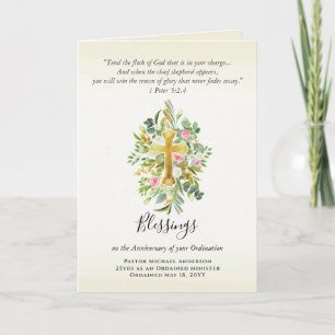 Carte TOUTE ORDINATION ANNIVERSAIRE Prêtre Pasteur Minis