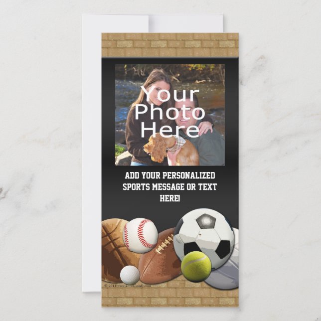 Carte Toutes les balles de sport Star avec mur de brique (Devant)