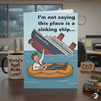 Carte Toxic Workplace Escape Funny Quitting Job Congratu