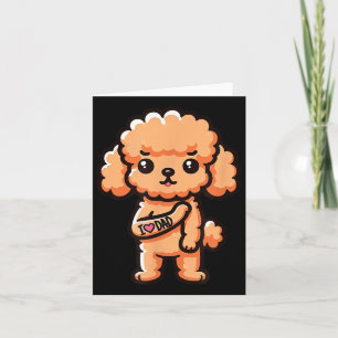 Carte Toy Poodle I Loy Papa Funny Chien Tattoo _1