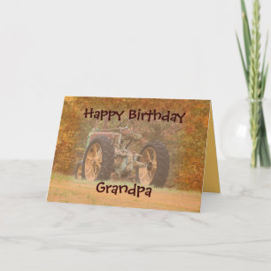 Carte Tracteur antique - personnaliser à toute occasion