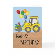 Tracteur d'anniversaire avec benne pleine de cadea