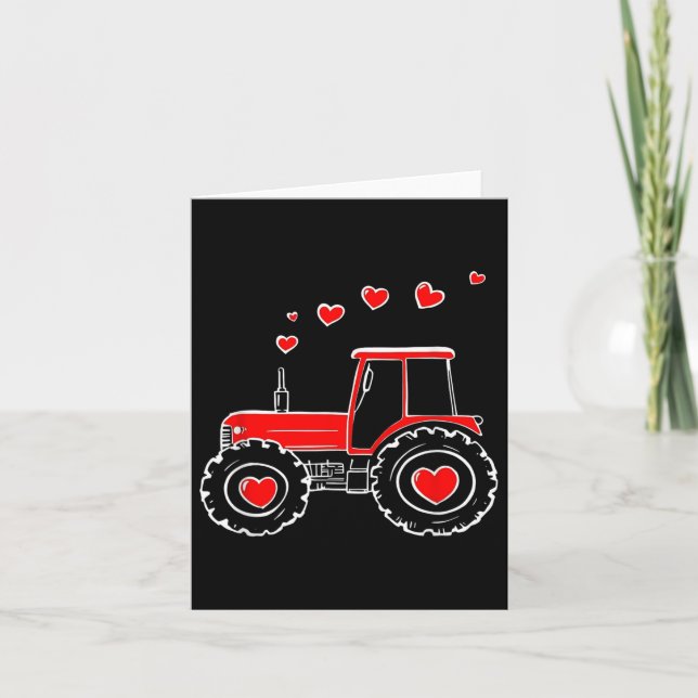 Carte Tracteur de la Saint-Valentin pour bébé et tout-pe (Devant)