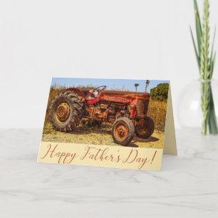 Carte Tracteur Vintage fête des pères