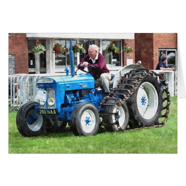 Carte TRACTEURS vintages (Devant horizontal)