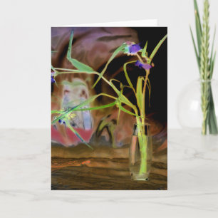 Carte "Tradescantia" Numériquement une fleur modifiée da