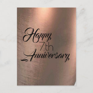 Carte traditionnelle du 7e anniversaire du cuivre