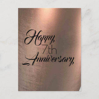 Carte traditionnelle du 7e anniversaire du cuivre
