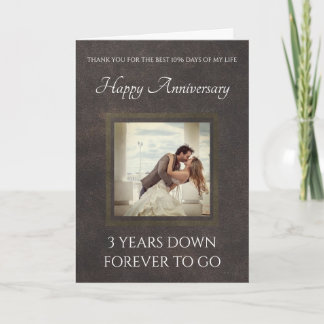Carte traditionnelle en cuir pour le 3e anniversai