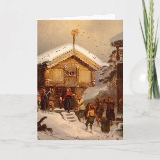 Carte Traditions de Noël Juleskikk Norvégien (Devant)