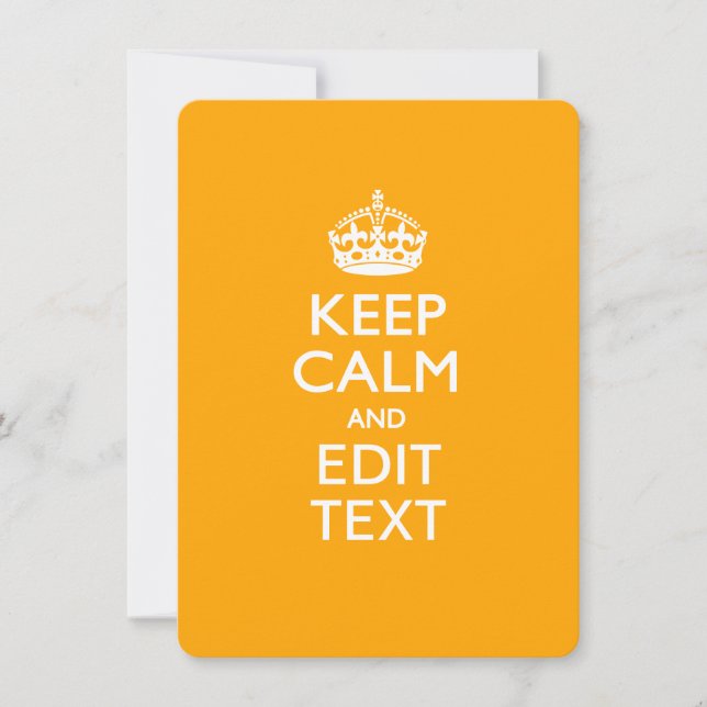 Carte Traffic Yellow Background Keep Calm And Your Text (Devant)