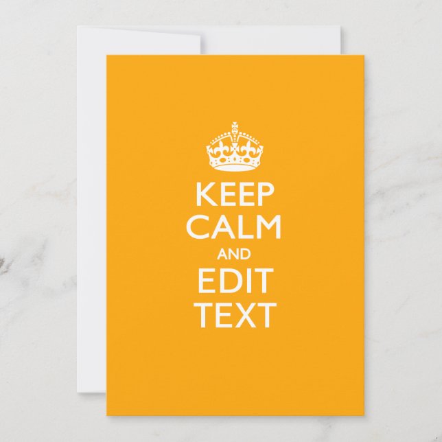 Carte Traffic Yellow Background Keep Calm And Your Text (Devant)