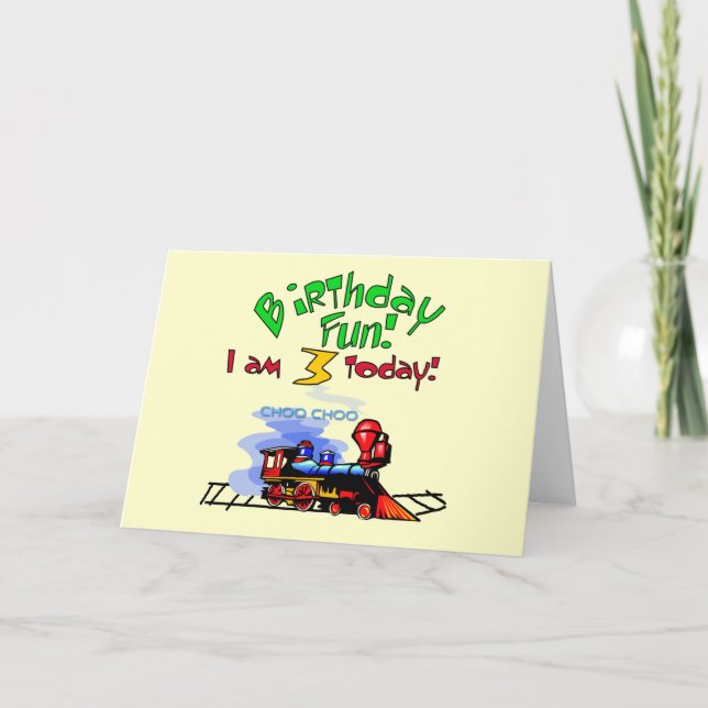 Carte Train 3e Anniversaire Tshirts et cadeaux (Devant)