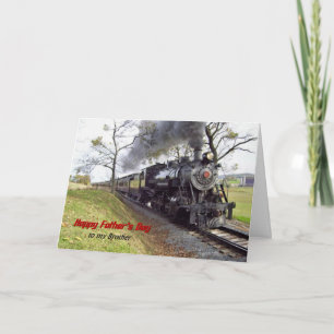 Carte Train à vapeur fête des pères pour Brother