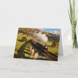 Carte Train à vapeur sur viaduc