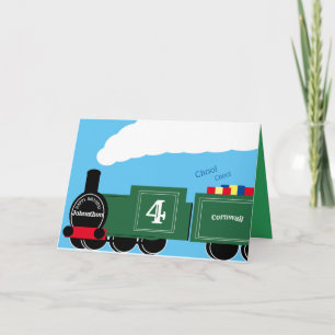 Carte Train de 4e anniversaire personnalisé