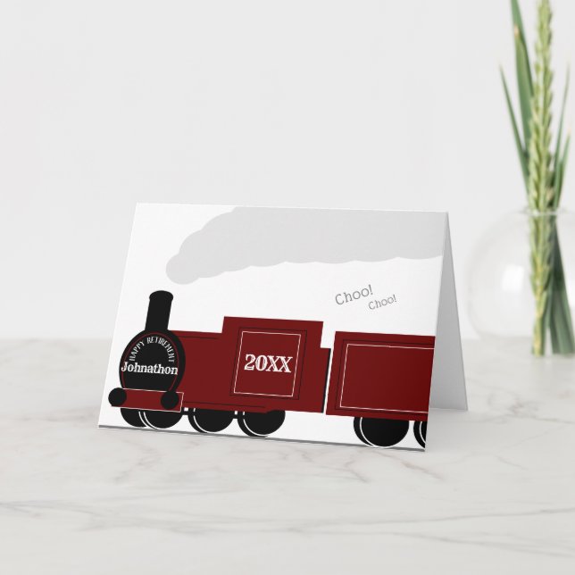 Carte Train de chemin de fer à vapeur personnalisé pour  (Devant)