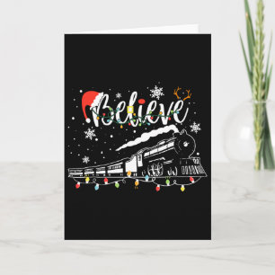 Carte Train de Noël Christmas Believe Polar Express Xm