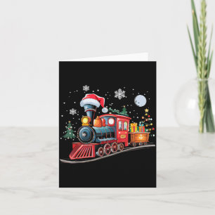 Carte Train de Noël Lumières Noël Conduite Xmas Garçons 