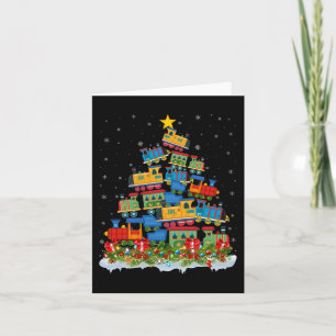 Carte Train Lover Xmas Tree Père Noël Train de Noël