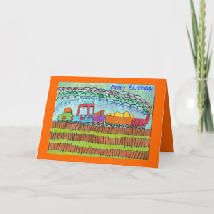 Carte Train pour un joyeux anniversaire