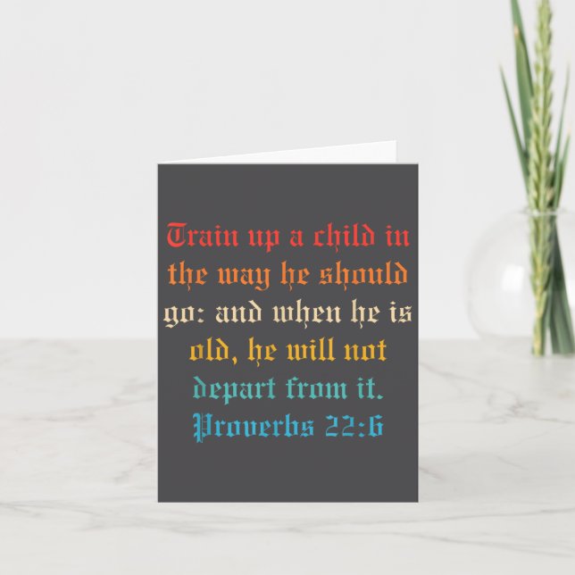 Carte Train Up A Child In The Way He Should Go  (Devant)