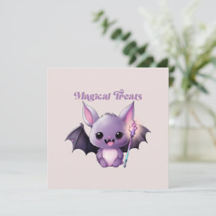 Carte Traitements magiques - Jolie chauve-souris violett