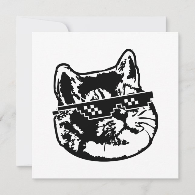Carte Traiter Avec Il Lunettes Mème Chat (Devant)