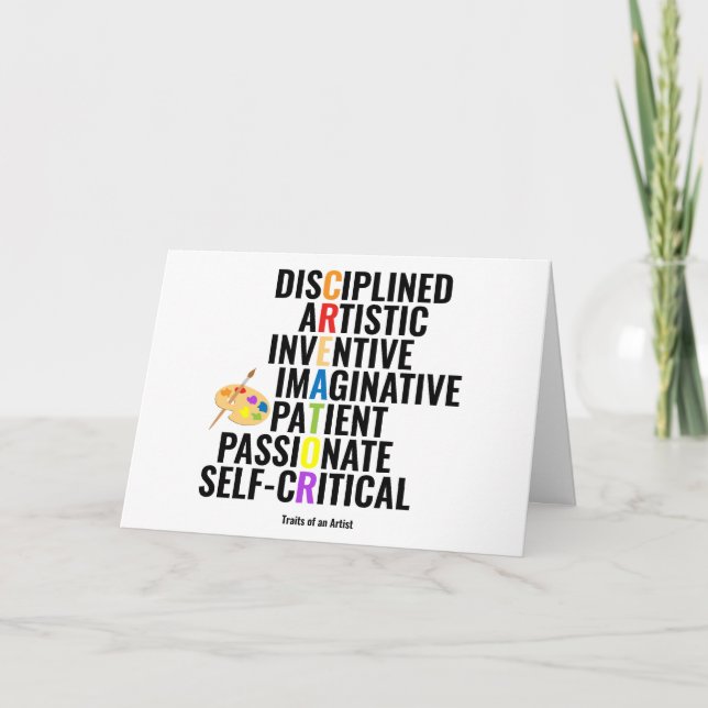 Carte Traits d'un artiste (Devant)