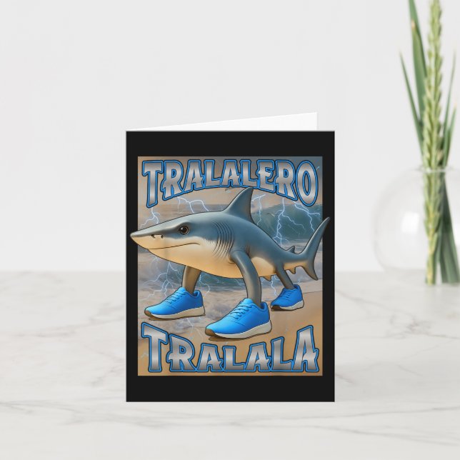 Carte Tralalero Tralala Italien Brainrot mème Anniversai (Devant)