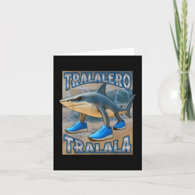 Carte Tralalero Tralala Italien Brainrot mème Anniversai (Devant)