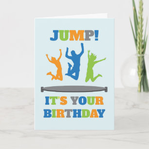 Carte Trampoline fête d'anniversaire