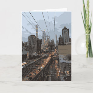Carte Tramway Roosevelt Island New York City Sky View
