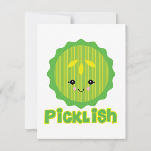 Carte tranche de cornichon kawaii picklish