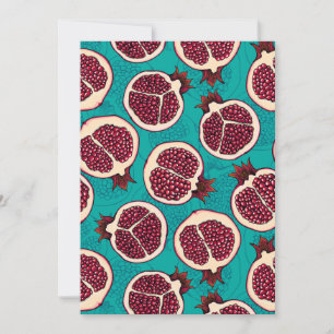 Carte Tranches de grenade sur turquoise