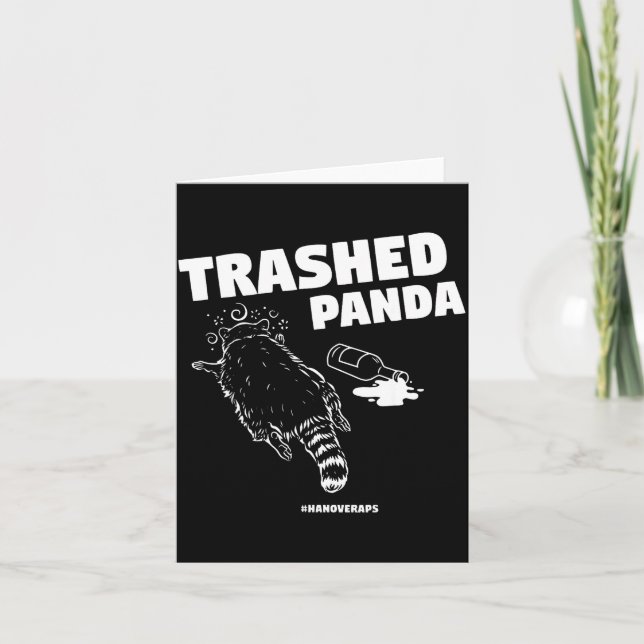 Carte Trashed Panda Drunken Raccoon Funny Meme  (Devant)