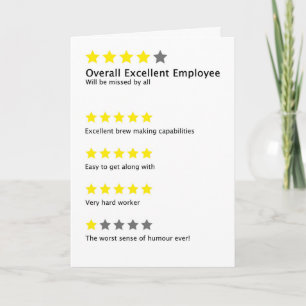 Carte Travail amusant Laisser l'examen employé plaisante