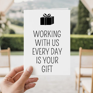 Carte Travailler avec nous est votre cadeau drôle Cowork