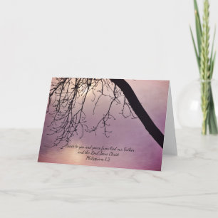 Carte Tree Art Grace Bible Faith Card Philippians 1:2