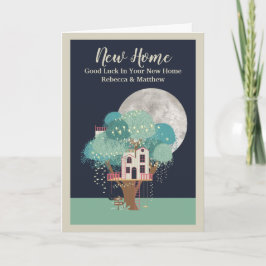 Carte Tree House New Home Nuit Heure Avec Lune