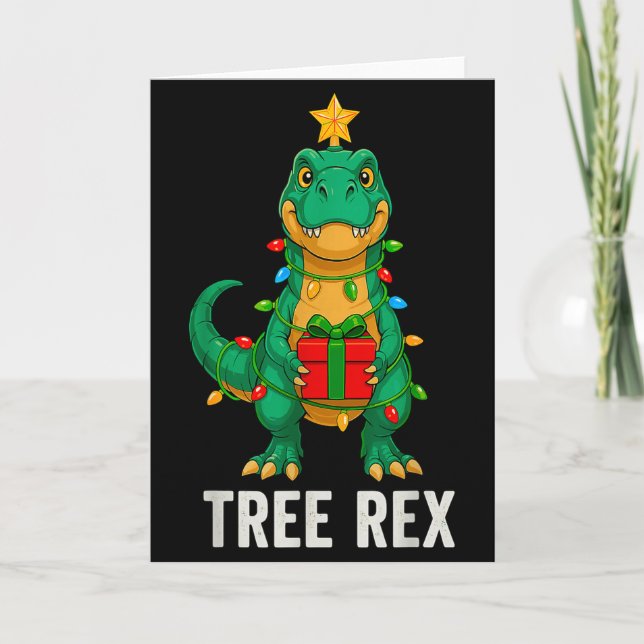 Carte Tree Rex Funny Dinosaur Christmas  (Devant)