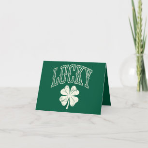 Carte Trèfle Chanceux de la Saint-Patrick Vintage 