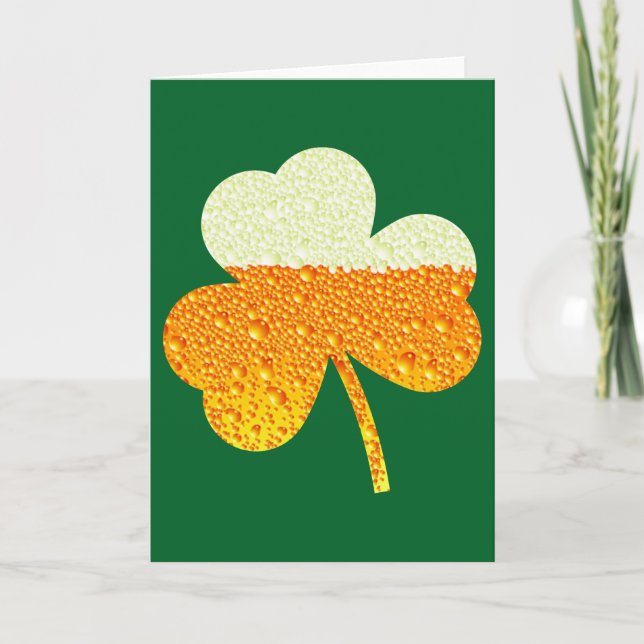 Carte trèfle de bière st patrick (Devant)