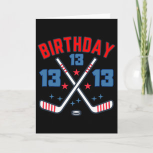 Carte Treize Garçon Anniversaire Hockey sur Glace 13ème