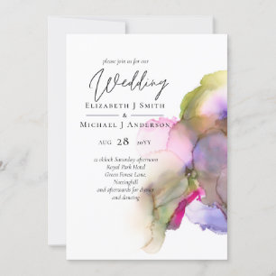 Carte Trending Abstrait Rainbow Purple Mariage