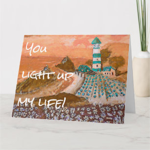 Carte Trending Lighthouse Peinture Acrylique Salutation