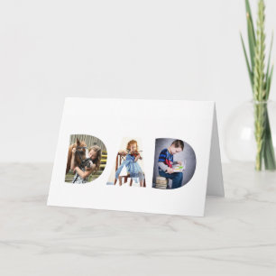 Carte Trendy DAD Transparent Lettres 3 Photos Anniversai
