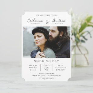 Carte Trendy et sophistiqué : Mariage photo personnalisé