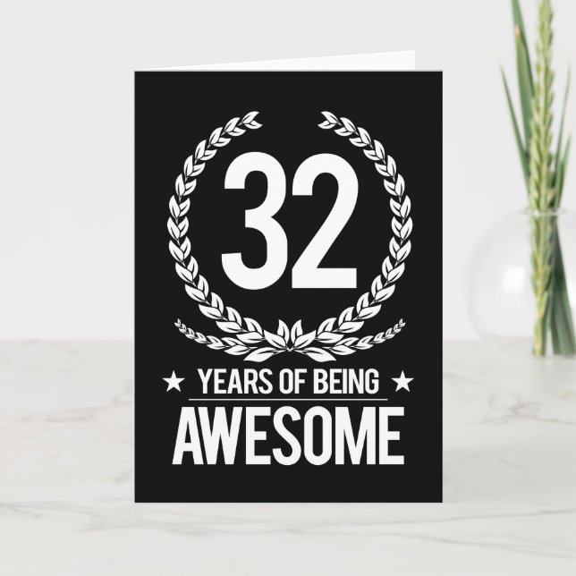 Carte trente-deuxième Anniversaire (32 ans d'être (Devant)